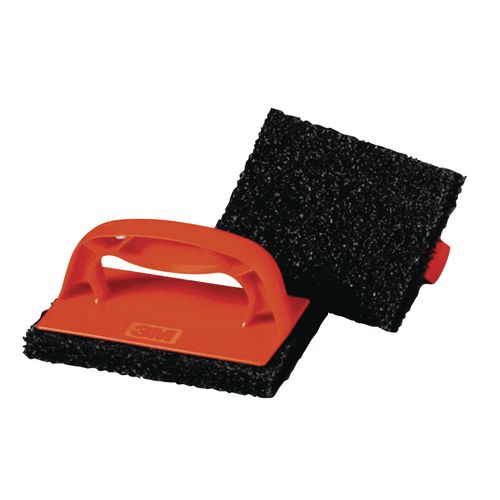 Scotch-Brite PROFESSIONAL Scotchbrick Griddle Scrubber 9537, 4 x 6, Red/Black, 12/Carton