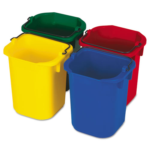 Rubbermaid Commercial 5-Quart Disinfecting Utility Pail, Plastic, 4 Colors/Set