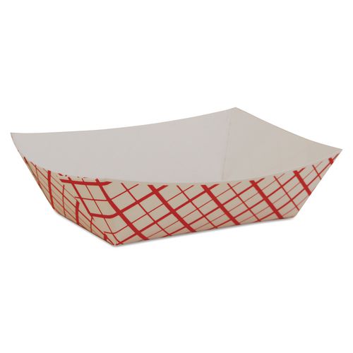 SCT Paper Food Baskets, 0.5 lb Capacity, 4.58 x 3.2 x 1.25, Red/White, Paper, 1,000/Carton