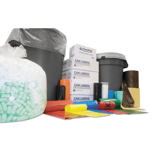 Inteplast Group Low-Density Commercial Can Liners, 60 gal, 0.8 mil, 38" x 58", White, Interleaved Roll, 20 Bags/Roll, 5 Rolls/Carton