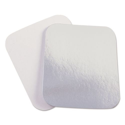 HFA Laminated Board Lid, 7 x 5, Silver/White, Aluminum, 500/Carton