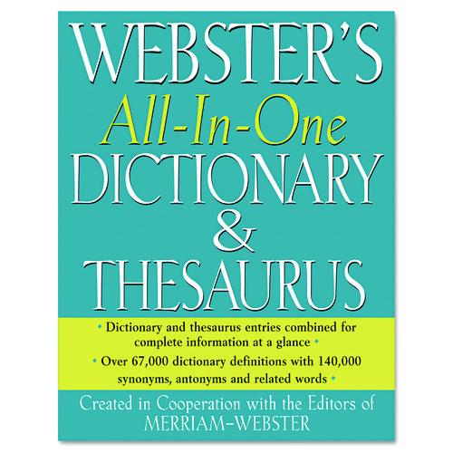 Merriam Webster Merriam-Webster All-In-One Dictionary/Thesaurus, Hardcover, 768 Pages