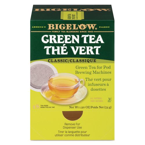 Bigelow Green Tea Pods, 1.90 oz, 18/Box