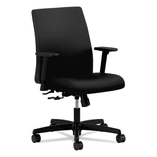 HON Ignition Series Fabric Low-Back Task Chair, Supports Up to 300 lb, 17" to 21.5" Seat Height, Black