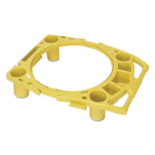 Rubbermaid Commercial BRUTE Standard Brute Rim Caddy, Four Compartments, Fits 32.5" Diameter Cans, 26.5 x 6.75, Yellow