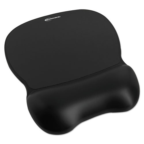 Innovera Gel Mouse Pad with Softskin Wrist Rest, 9.62 x 8.25, Black