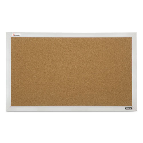 AbilityOne 7195015679517, SKILCRAFT Cubicle Cork Board, 21.5" x 32", Tan Surface, Satin Aluminum Frame