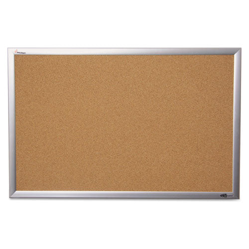 AbilityOne 7195014840007, SKILCRAFT Cork Board, 24" x 18", Tan Surface, Anodized Aluminum Frame