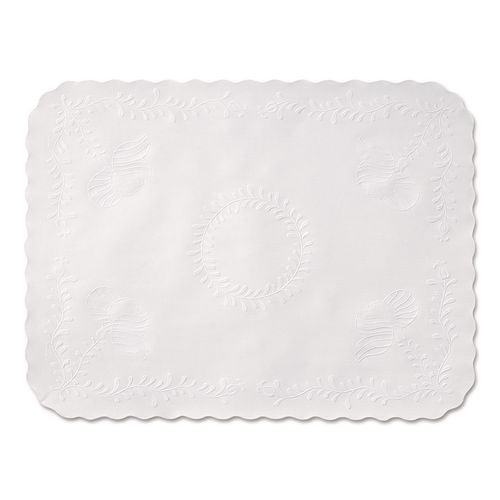 Hoffmaster Scalloped Edge Traymat, Smooth Surface, 16.63" x 12.75", White, 1,000/Carton