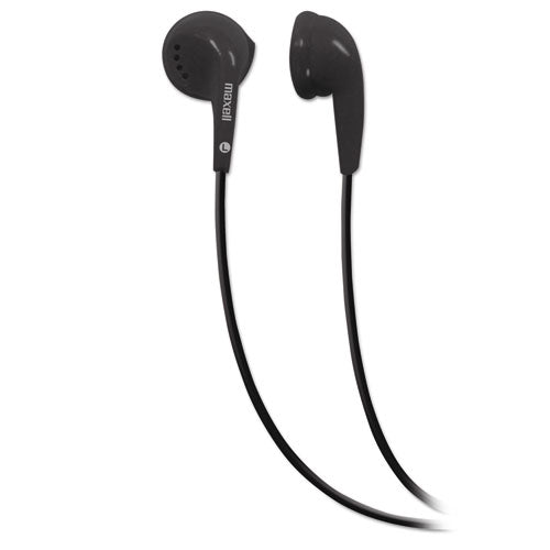 Maxell EB-95 Stereo Earbuds, 3 ft Cord, Black