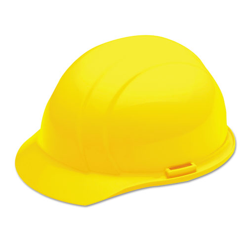 AbilityOne 8415009353140, SKILCRAFT Safety Helmets, Front Brim, 4-Point Slide Lock Suspension, One Size Fits Most (6.5 to 8), Yellow