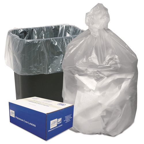 Ultra Plus Can Liners, 10 gal, 8 mic, 24" x 24", Natural, 50 Bags/Roll, 20 Rolls/Carton