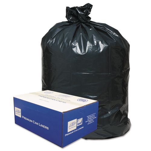 Classic Linear Low-Density Can Liners, 45 gal, 0.63 mil, 40" x 46", Black, 25 Bags/Roll, 10 Rolls/Carton