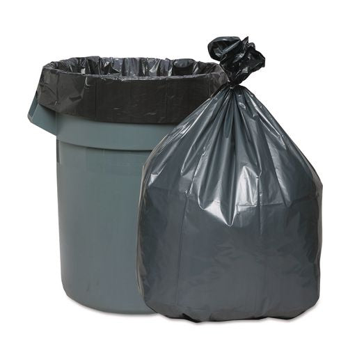 Platinum Plus Can Liners, 60 gal, 1.55 mil, 39" x 56", Gray, 5 Bags/Roll, 5 Rolls/Carton