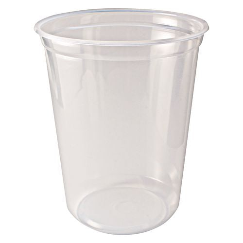 Fabri-Kal Microwavable Deli Containers, 32 oz, 4.6" Diameter x 5.6" h, Clear, Plastic, 500/Carton