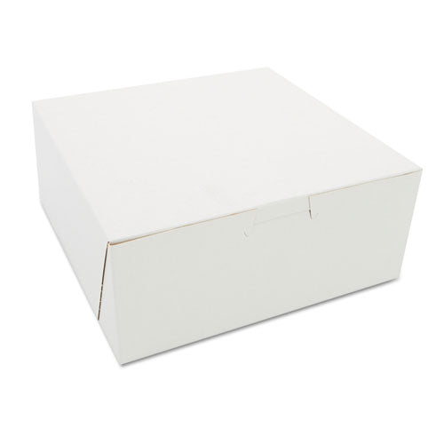 SCT White One-Piece Non-Window Bakery Boxes, 7 x 7 x 3, White, Paper, 250/Carton