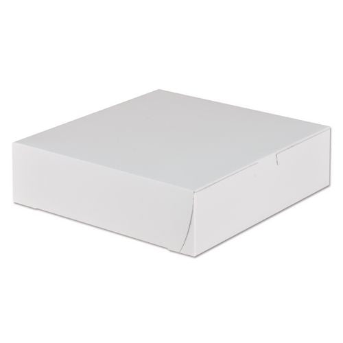 SCT White One-Piece Non-Window Bakery Boxes, 9 x 9 x 2.5, White, Paper, 250/Carton