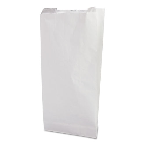 Bagcraft Grease-Resistant Single-Serve Bags, 6" x 0.75" x 6.5", White, 2,000/Carton