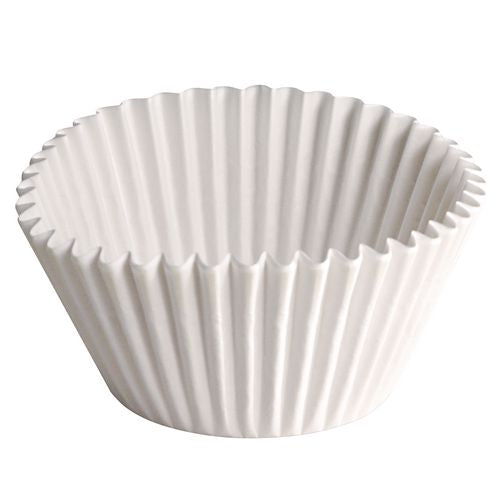 Hoffmaster Fluted Bake Cups, 2.25" Diameter x 1.88" h, White, Paper, 500/Pack, 20 Packs/Carton