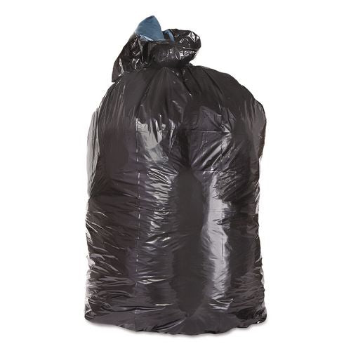 Trinity Plastics Low-Density Can Liners, 33 gal, 1.6 mil, 23" x 39", Black, Flat Pack, 100/Carton