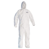 KleenGuard A30 Elastic-Back and Cuff Hooded Coveralls, 1" Flap, White, 25/Carton