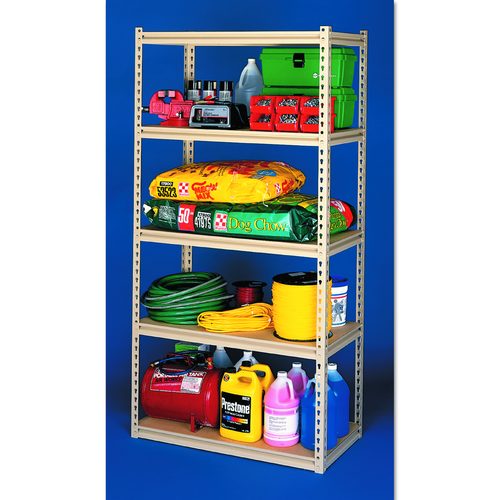 Tennsco Stur-D-Stor Shelving, Five-Shelf, 36.5w x 18.5d x 72h, Sand