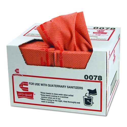 Chix Pro-Quat Fresh Guy Food Service Towels, Heavy Duty, 12.5 x 17, Red, 150/Carton