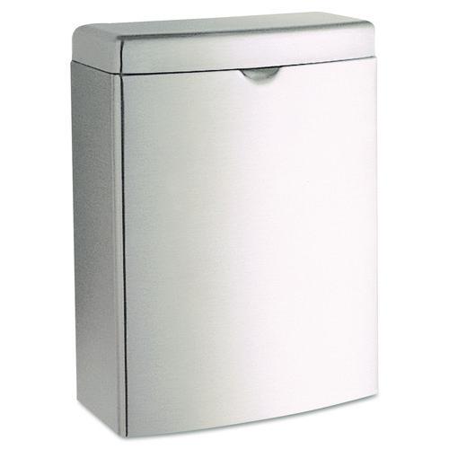 Bobrick Contura Receptacle, 1 gal, 7.5" x 3.81" x 10", Stainless Steel