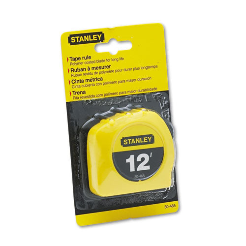 Stanley Bostitch Power Return Tape Measure with Belt Clip, 0.5 x 12 ft, Yellow