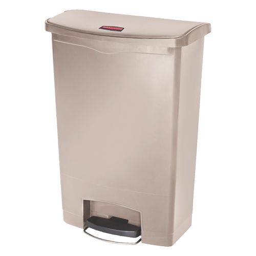Rubbermaid Commercial Streamline Resin Step-On Container, Front Step Style, 24 gal, Polyethylene, Beige