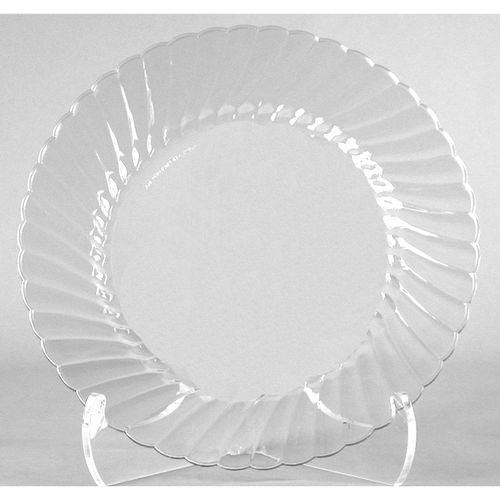 WNA Classicware Plates, Plastic, 10.25" dia, Clear, 12/Bag, 12 Bags/Carton