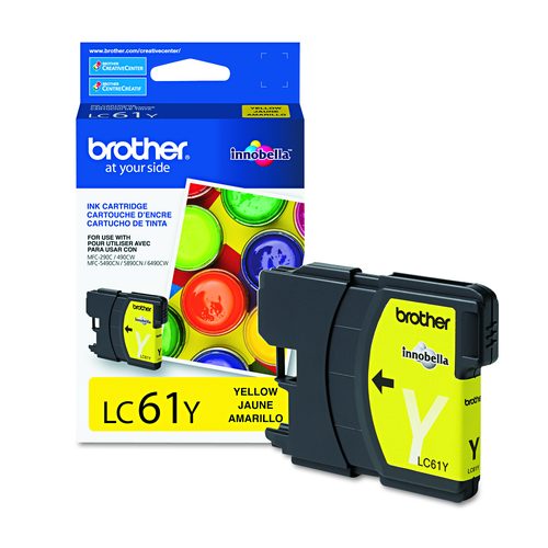Brother LC61Y Innobella Ink, 325 Page-Yield, Yellow