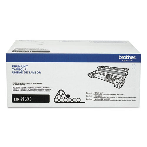 Brother DR820 Drum Unit, 50,000 Page Yield, Black