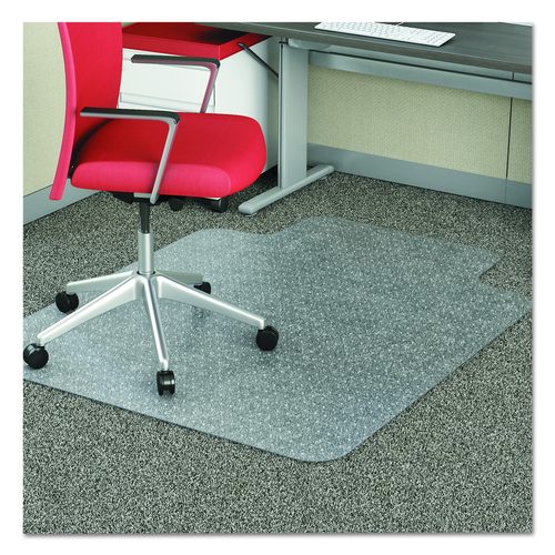deflecto EconoMat Occasional Use Chair Mat for Flat Pile Carpeted Floors, Rectangular with Lip, 36" x 48", Clear, Ships Flat