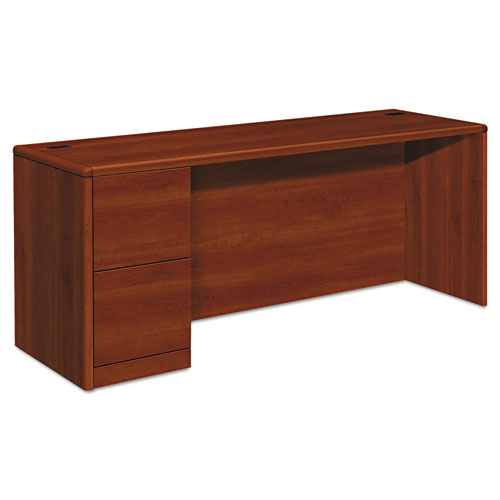 HON 10700 Series Left Pedestal Credenza, 72w x 24d x 29.5h, Cognac
