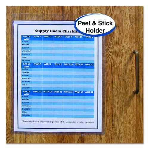 C-Line Self-Adhesive Poly Shop Ticket Holders, Super Heavy-Duty, Top Load 9 x 12 Insert, Clear Front, 50/Box