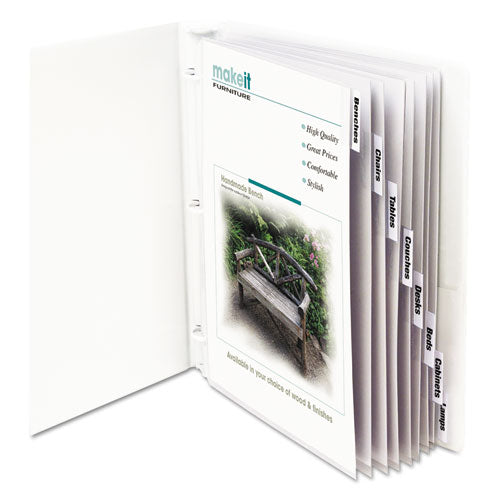 C-Line Sheet Protectors with Eight Clear Index Tabs, Heavy-Duty, Side: 3-Hole Punched, Top Load 8.5 x 11 Insert, Clear, 8/Set