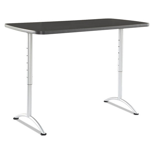 Iceberg ARC Adjustable-Height Table, Rectangular, 60" x 30" x 30" to 42", Graphite/Silver