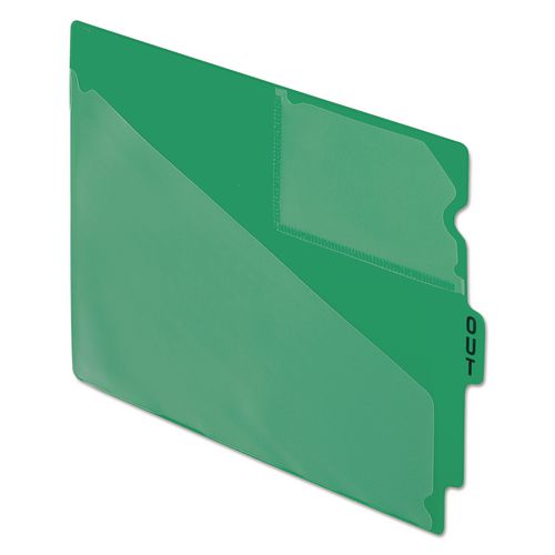 Pendaflex Colored Poly End Tab "Out" Guides, 1/3-Cut: Center Position, For Letter Size Files, Green, 50/Box