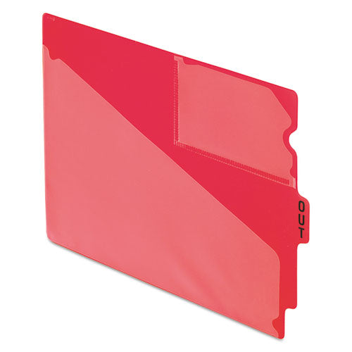 Pendaflex Colored Poly End Tab "Out" Guides, 1/3-Cut: Center Position, For Letter Size Files, Red, 50/Box