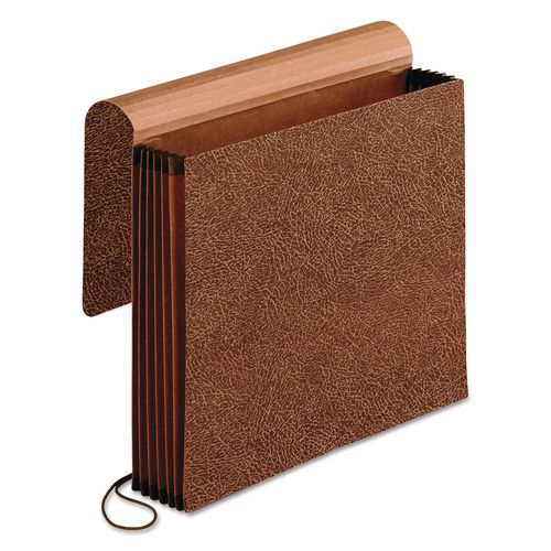 Pendaflex Premium Reinforced Expanding Wallet, 5.25" Expansion, 1 Section, Elastic Cord Closure, Letter Size, Red Fiber