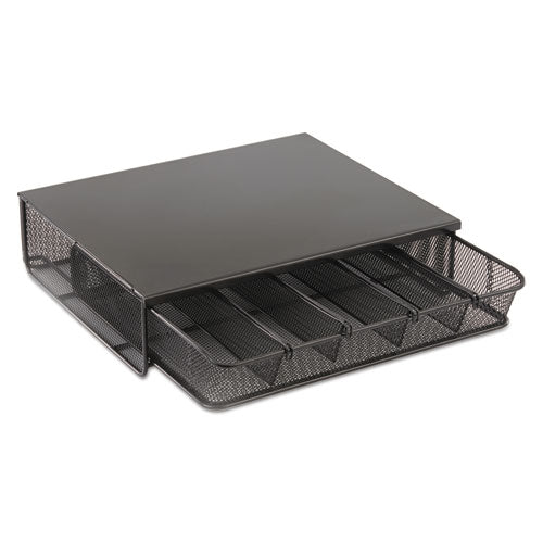 Safco Onyx One Drawer Hospitality Organizer, 5 Compartments, 12.5 x 11.25 x 3.25, Black