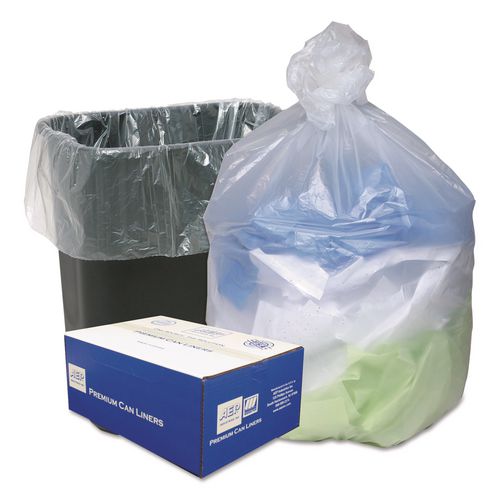 Ultra Plus Can Liners, 16 gal, 8 mic, 24" x 33", Natural, 50 Bags/Roll, 4 Rolls/Carton