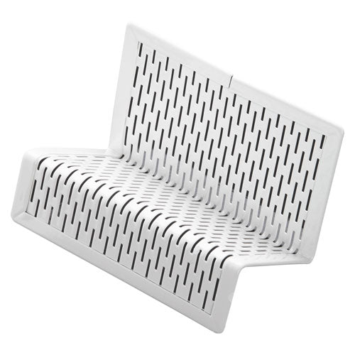 Artistic Urban Collection Punched Metal Business Card Holder, Holds 50 2 x 3.5 Cards, Perforated Steel, White