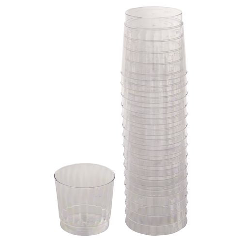 WNA Classicware Tumblers, Rocks Glass, 9 oz, Plastic, Clear, 16/Bag, 15 Bag/Carton