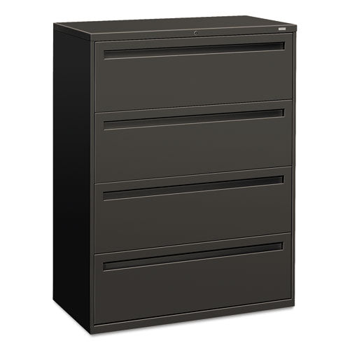 HON Brigade 700 Series Lateral File, 4 Legal/Letter-Size File Drawers, Charcoal, 42" x 18" x 52.5"