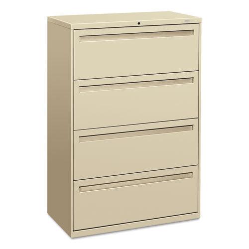 HON Brigade 700 Series Lateral File, 4 Legal/Letter-Size File Drawers, Putty, 36" x 18" x 52.5"