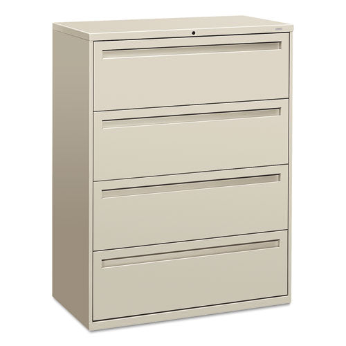 HON Brigade 700 Series Lateral File, 4 Legal/Letter-Size File Drawers, Light Gray, 42" x 18" x 52.5"