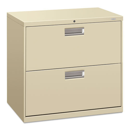 HON Brigade 600 Series Lateral File, 2 Legal/Letter-Size File Drawers, Putty, 30" x 18" x 28"