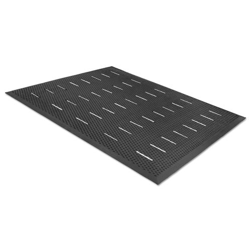 Guardian Free Flow Comfort Utility Floor Mat, 36" x 48", Black Non-Slip Vented Surface